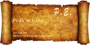 Prém Ella névjegykártya